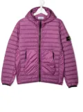 Stone Island Junior Compass-patch puffer jacket - Purple