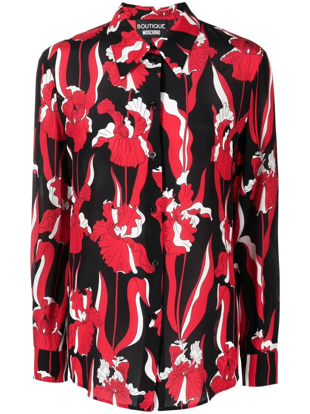 

Boutique Moschino camisa de seda con estampado floral - Rojo