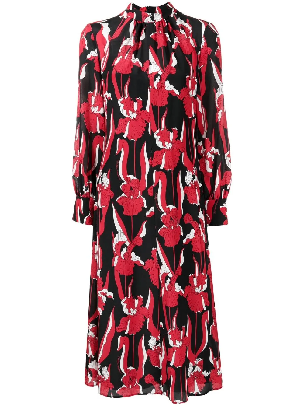 

Boutique Moschino vestido midi con cuello en V - Rojo