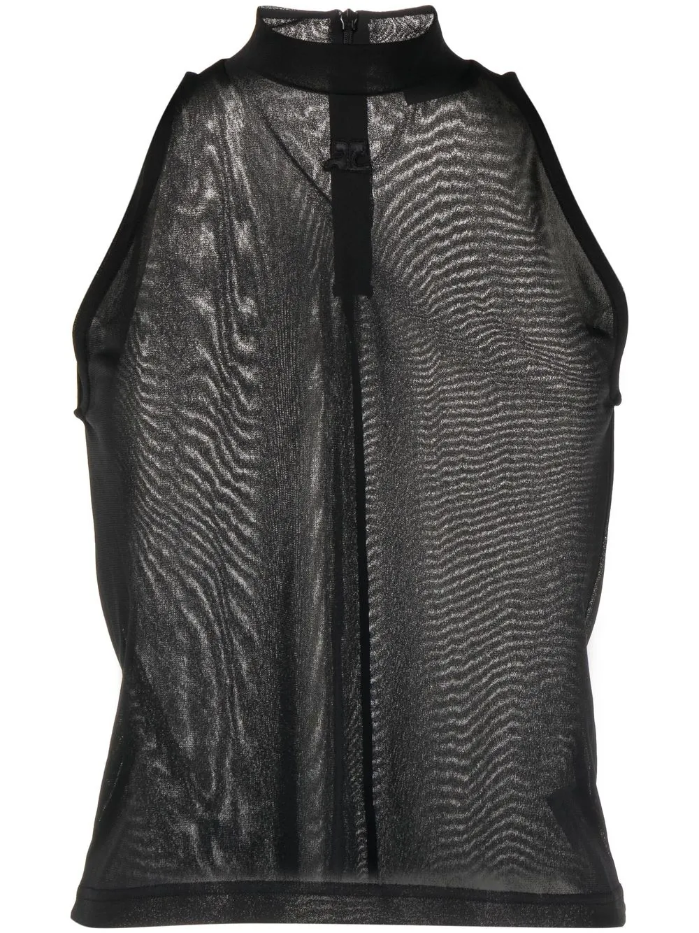 

Courrèges semi-sheer high neck top - Black