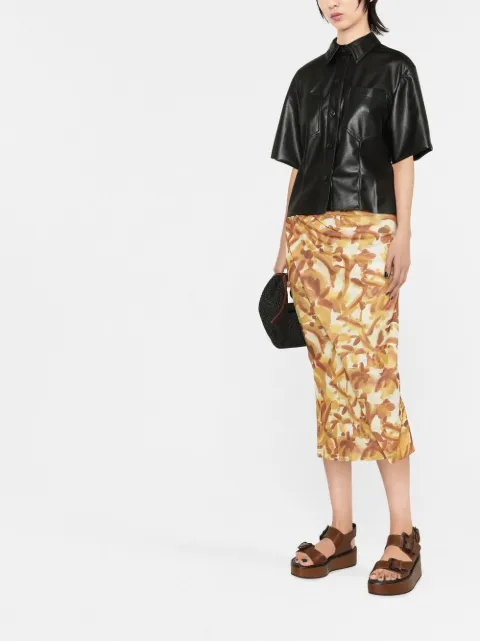 Nanushka faux-leather shirt