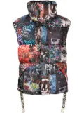 Khrisjoy graffiti-print zip-up gilet - Black