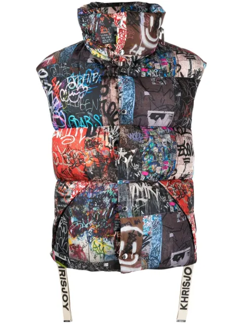 Khrisjoy chaleco con estampado de grafiti 