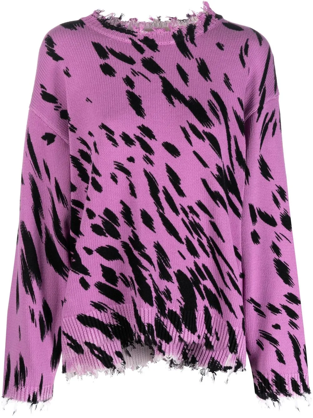 

Semicouture abstract-print raw-edge jumper - Purple