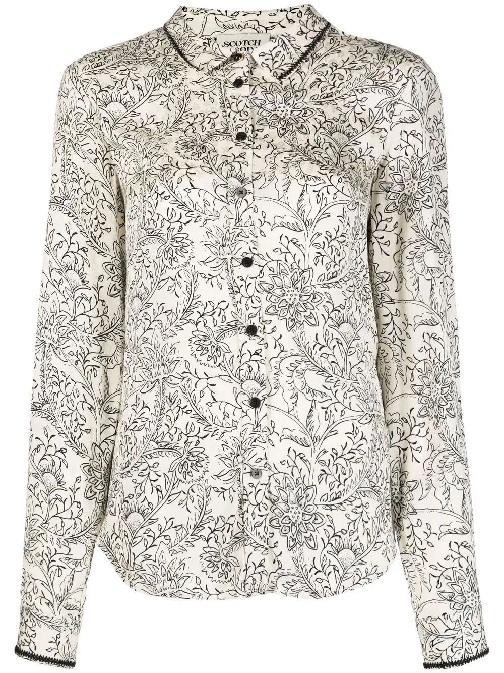 

Scotch & Soda camisa manga larga con estampado floral - Blanco