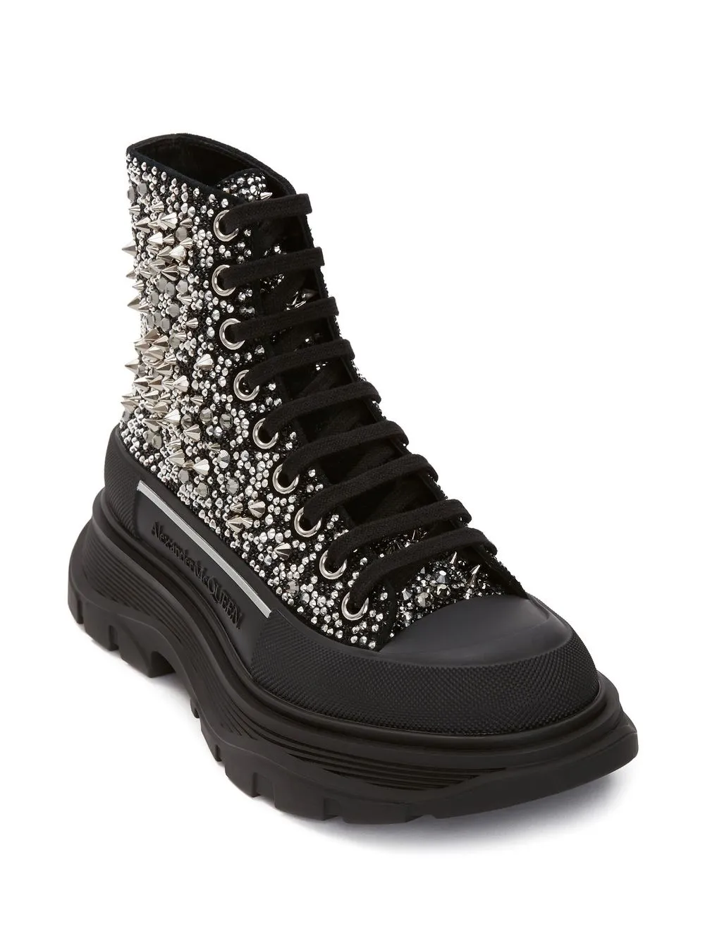 Alexander McQueen Tread Slick Embellished Ankle Boots Farfetch