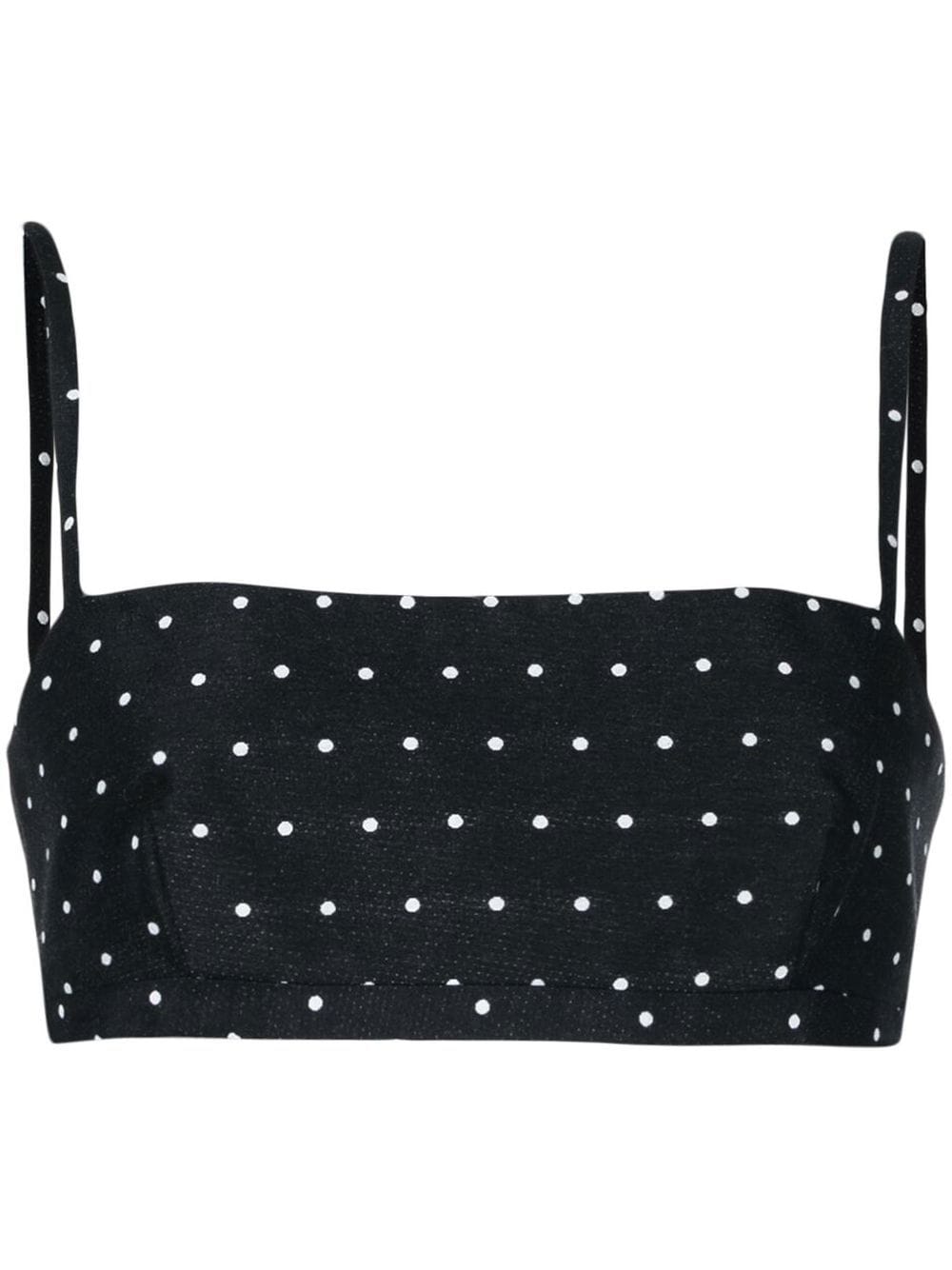 

Macgraw Abbey polka-dot cropped top - Black