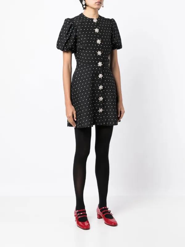 Macgraw Sorbet polka-dot Embroidered Dress | Black | FARFETCH