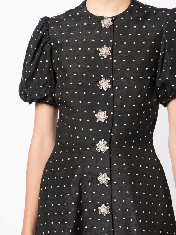 embroidered polka dot dress Polka Dot Lace Mini Dress with Embroidery – HAREM's Brides