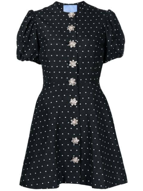 Macgraw Sorbet polka-dot embroidered dress