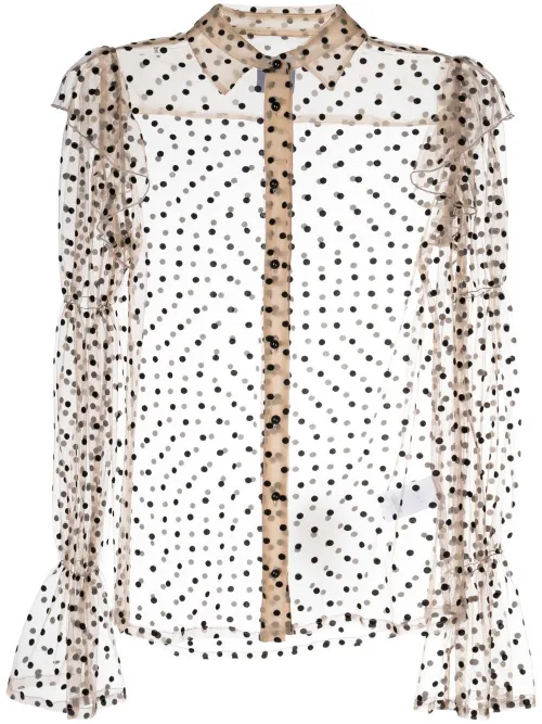 Chemise transparent en tulle à pois - Macgraw - Modalova
