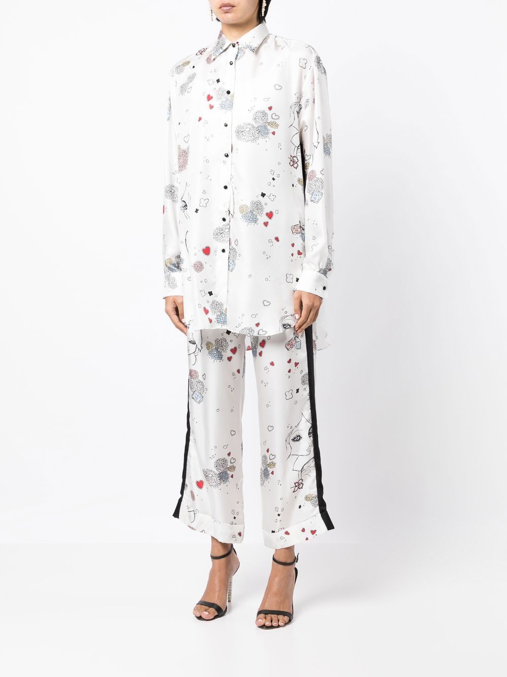 Shop Macgraw Rythmic Oversized Silk Shirt In White