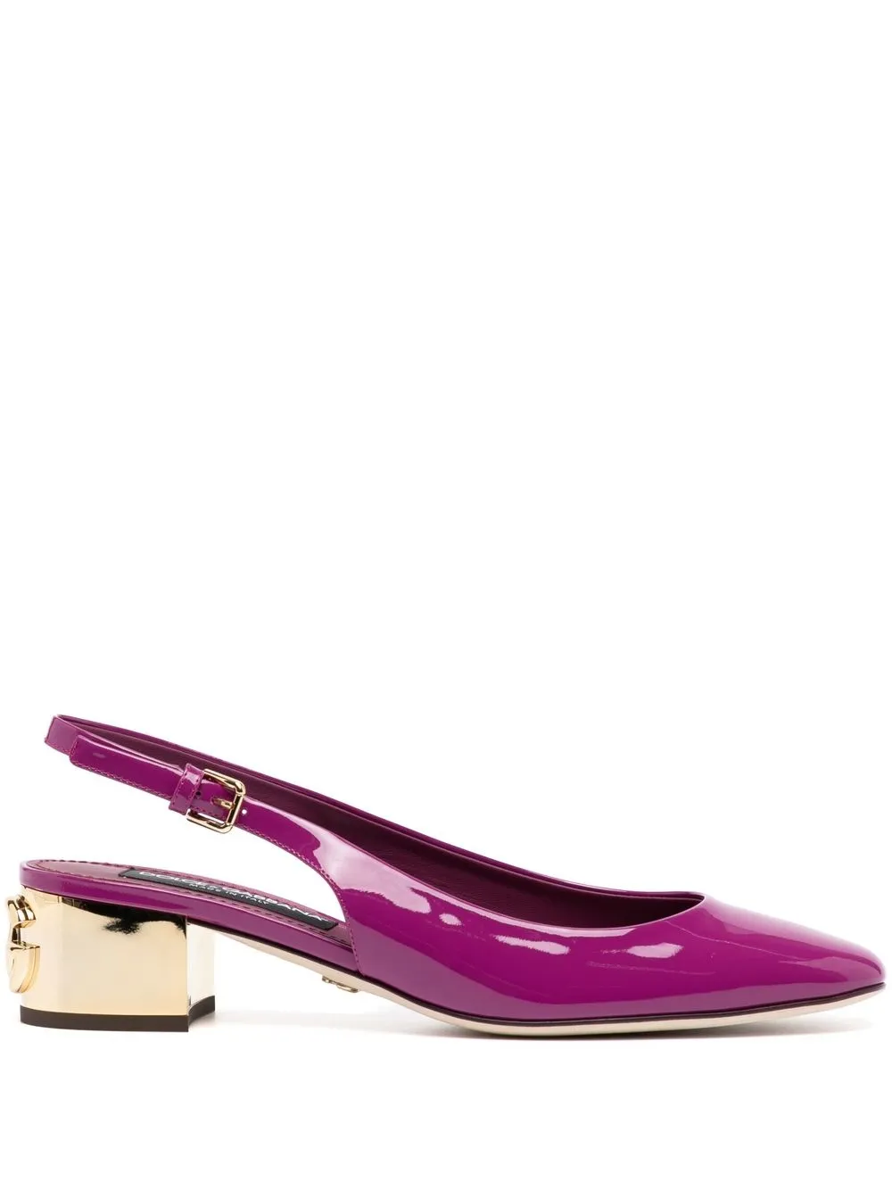 

Dolce & Gabbana 50mm debossed-logo slingback pumps - Purple