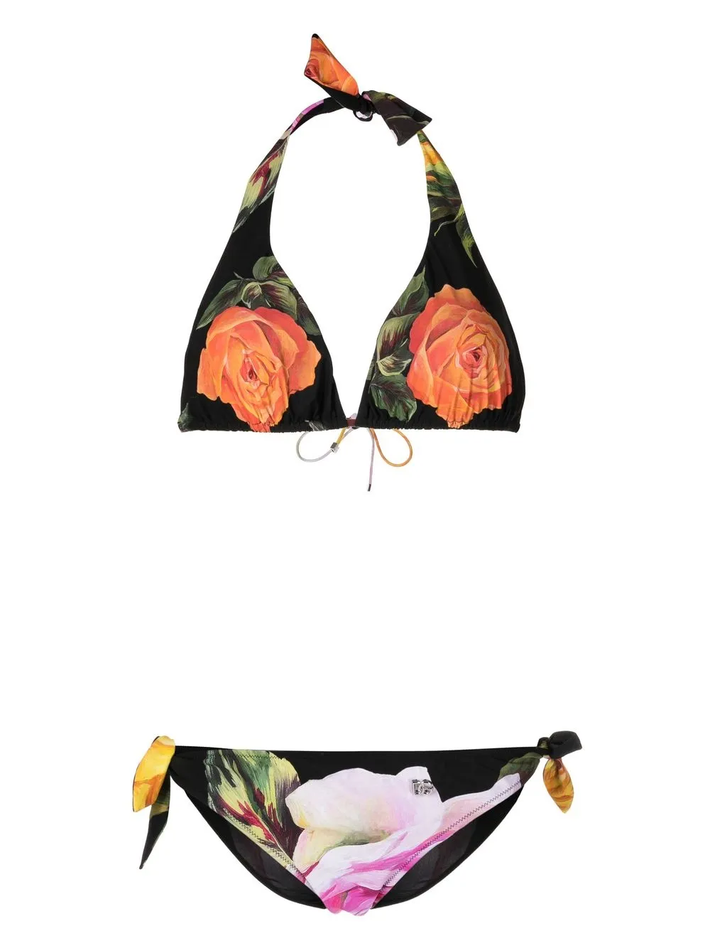 

Dolce & Gabbana bikini con estampado de rosas - Negro