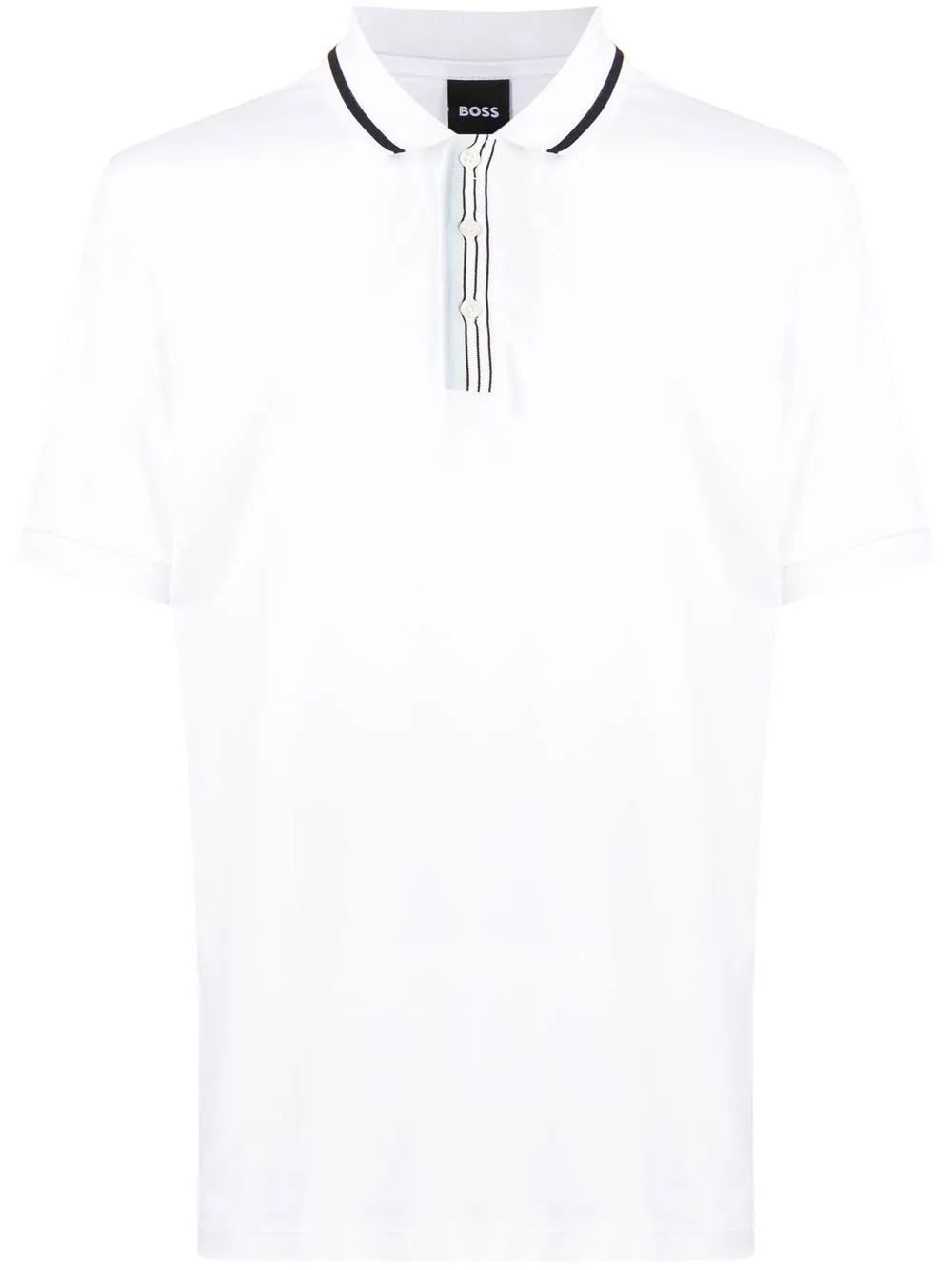 

BOSS playera tipo polo con ribete en contraste - Blanco