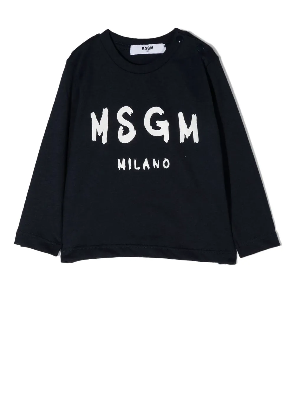 

MSGM Kids playera manga larga con logo estampado - Azul