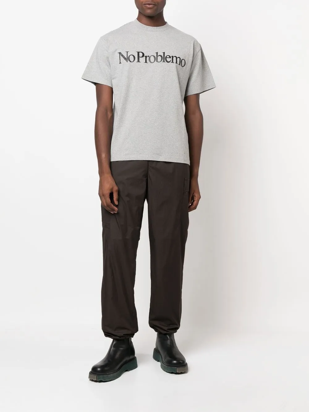 Aries T-shirt met tekst - Grijs