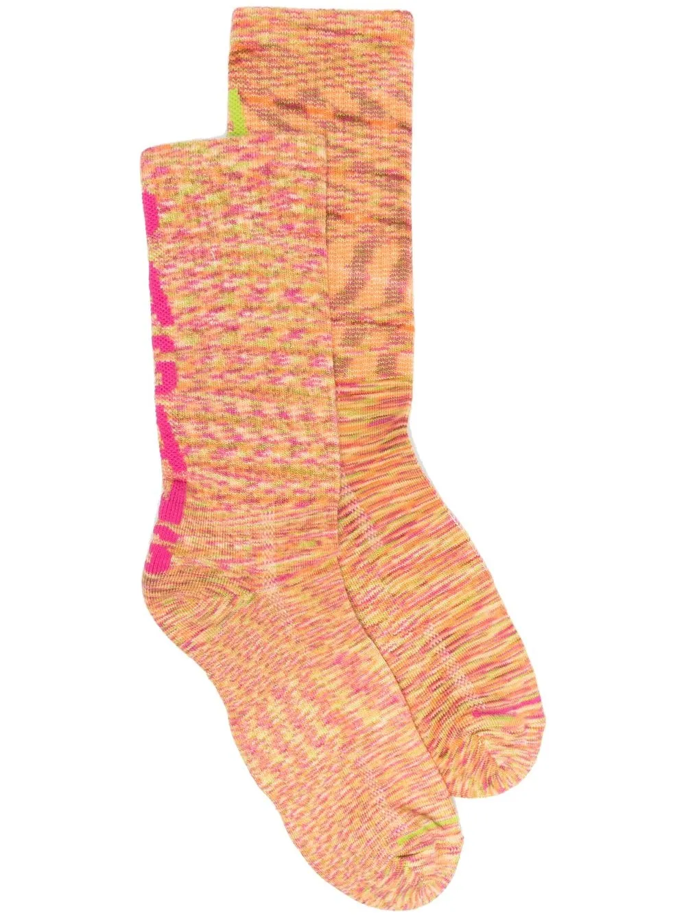 

Aries logo melange-effect socks - Orange
