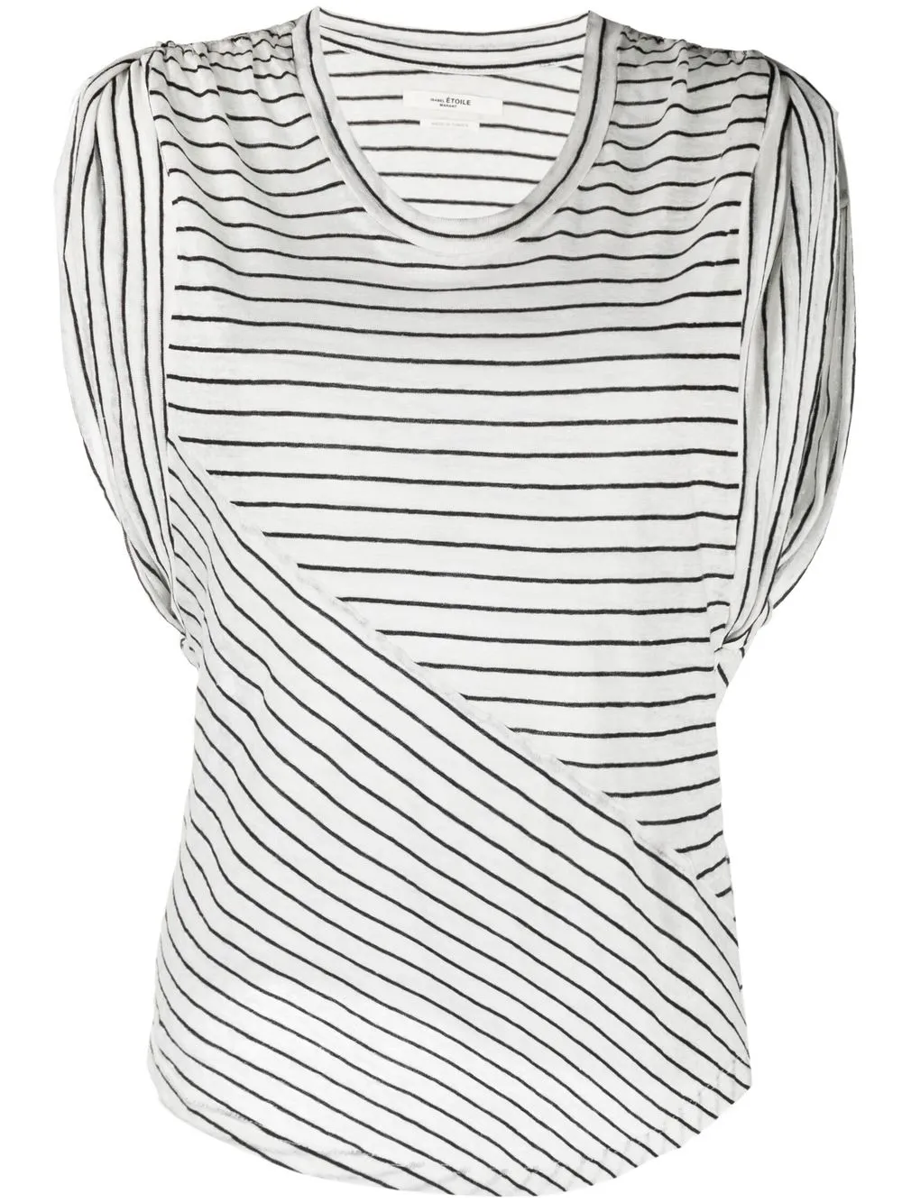 

Isabel Marant Étoile stripe-print panelled T-shirt - White
