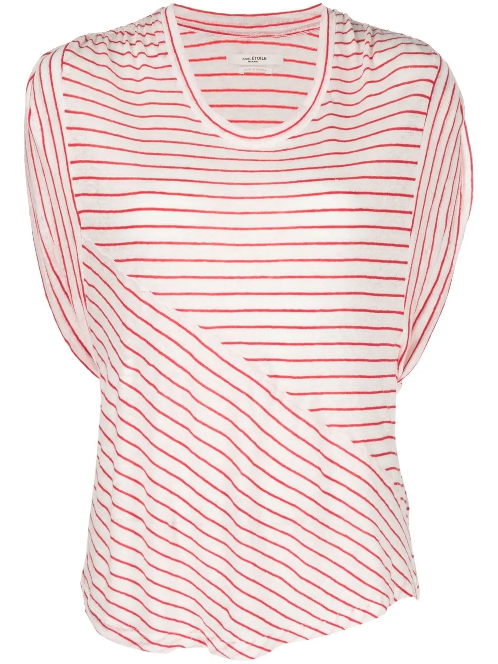 

Isabel Marant Étoile playera con paneles y rayas estampadas - Rojo