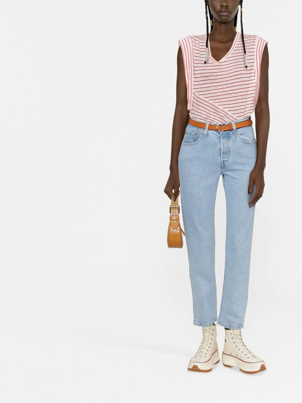 MARANT ÉTOILE Gestreept T-shirt - Rood