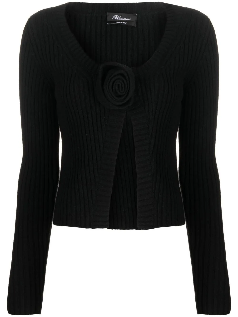 

Blumarine cárdigan con rosa en 3D - Negro