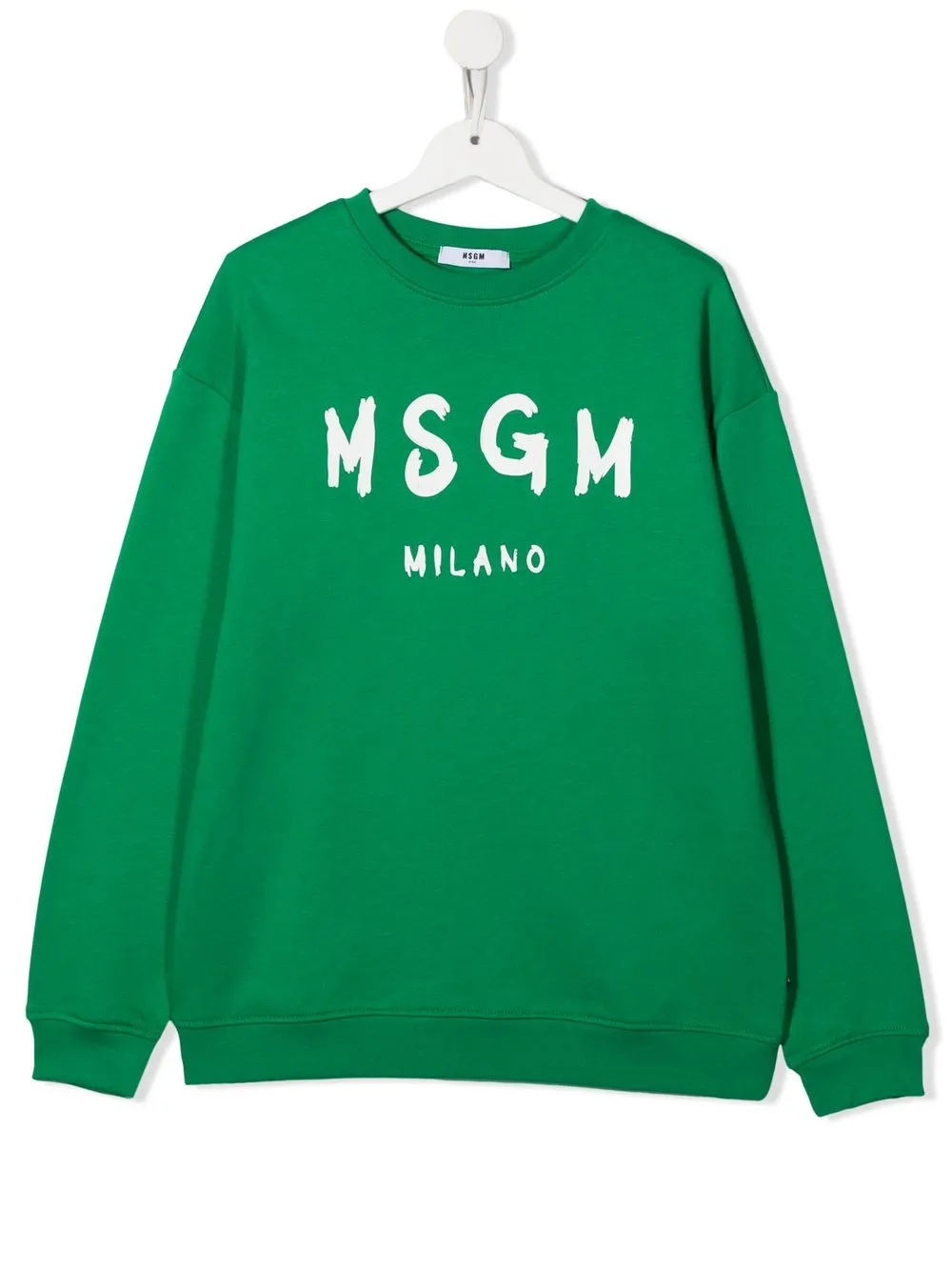 

MSGM Kids sudadera con cuello redondo y logo - Verde