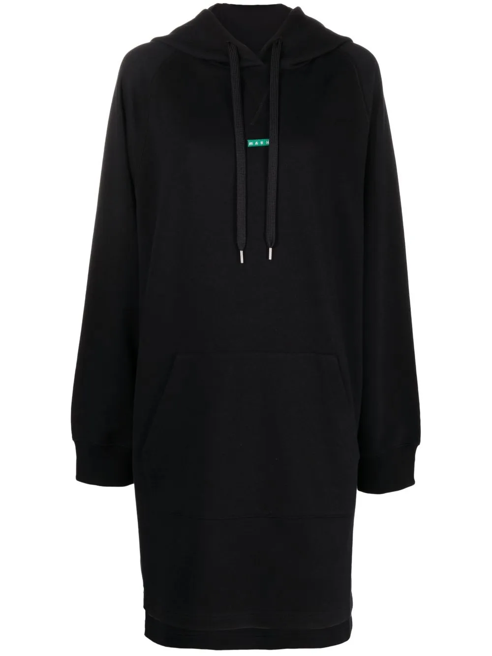 

Marni vestido estilo hoodie con parche del logo - Negro