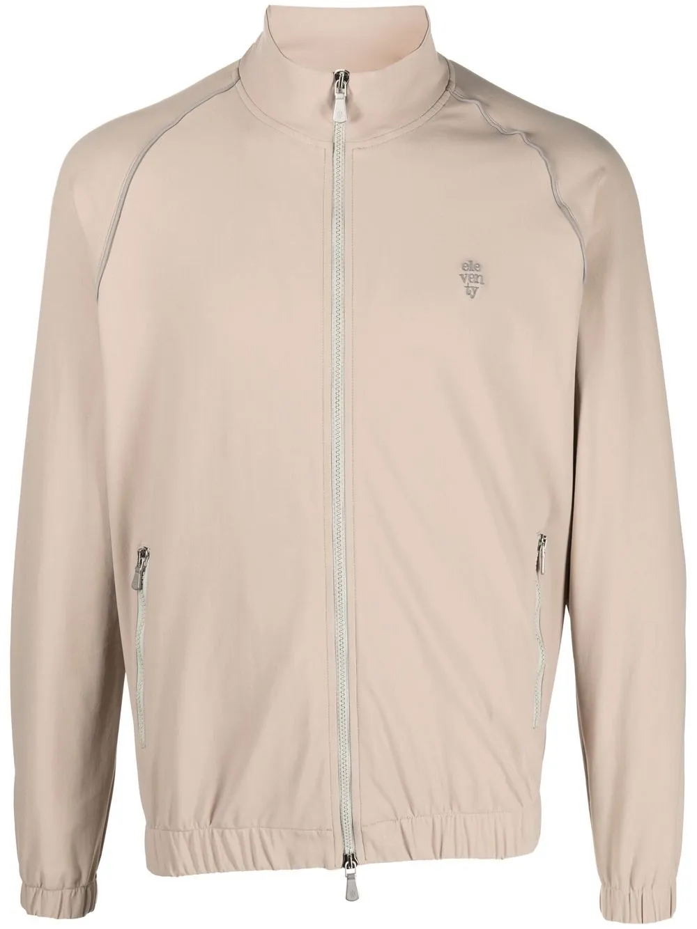 

Eleventy logo zipped bomber jacket - Neutrals