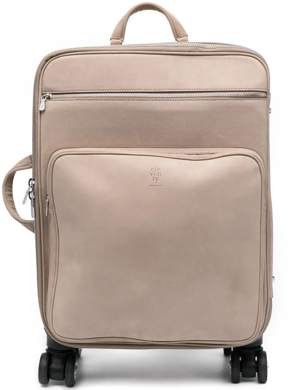 

Eleventy logo-detail leather suitcase - Neutrals