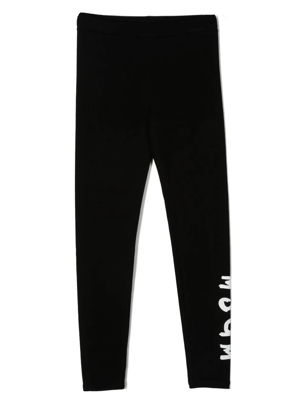 

MSGM Kids leggins stretch con logo estampados - Negro