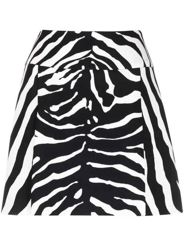 zebra print a line skirt