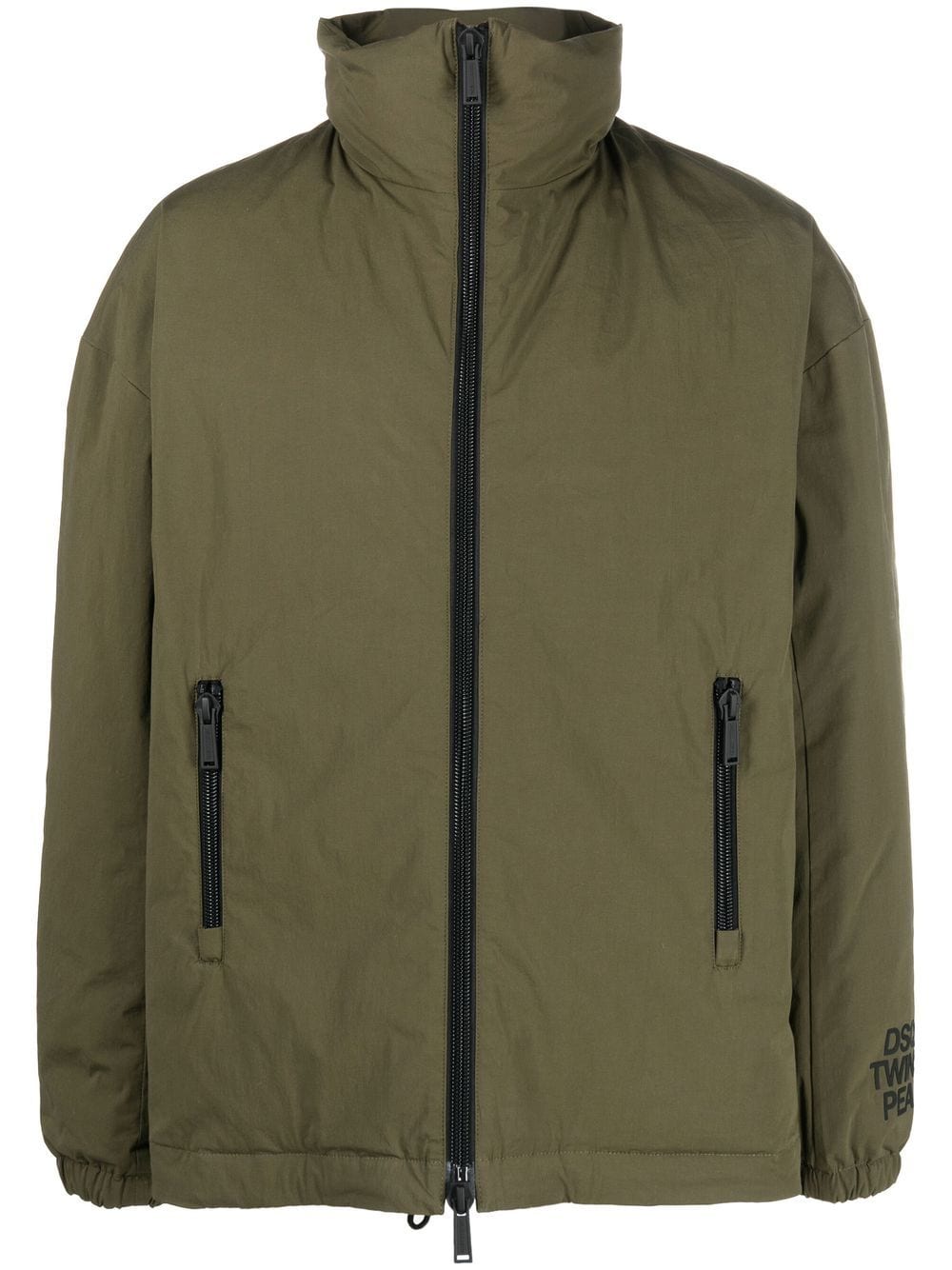 Dsquared2 Logo-print Zip-up Jacket In Green