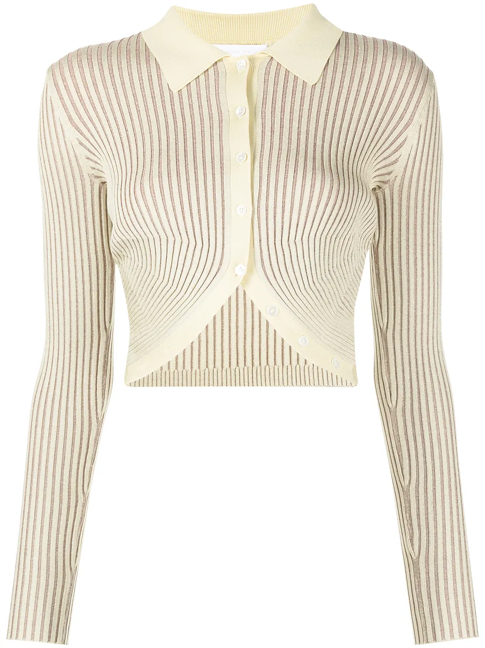 

Jonathan Simkhai ribbed knit cropped cardigan - Yellow