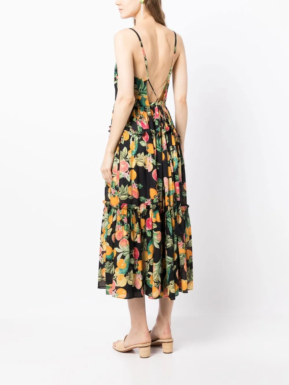 Cara Cara Grapefruit Print Midi Dress Farfetch
