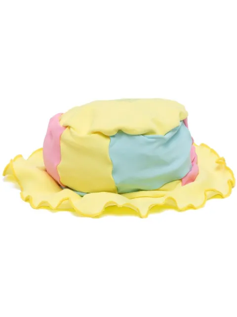 sherris sombrero de ala ancha con diseño color block