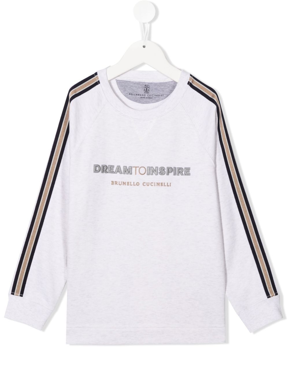 

Brunello Cucinelli Kids sudadera con logo bordado - Neutro