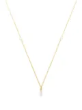 Mizuki 14kt yellow gold Akoya pearl diamond drop necklace
