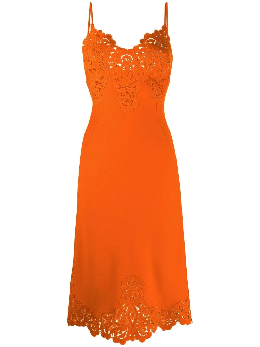 

Ermanno Scervino lace-detail midi dress - Orange