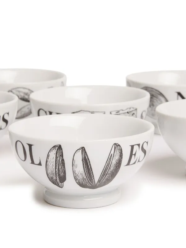 Fornasetti Set Of Six Bowls | White | FARFETCH HK