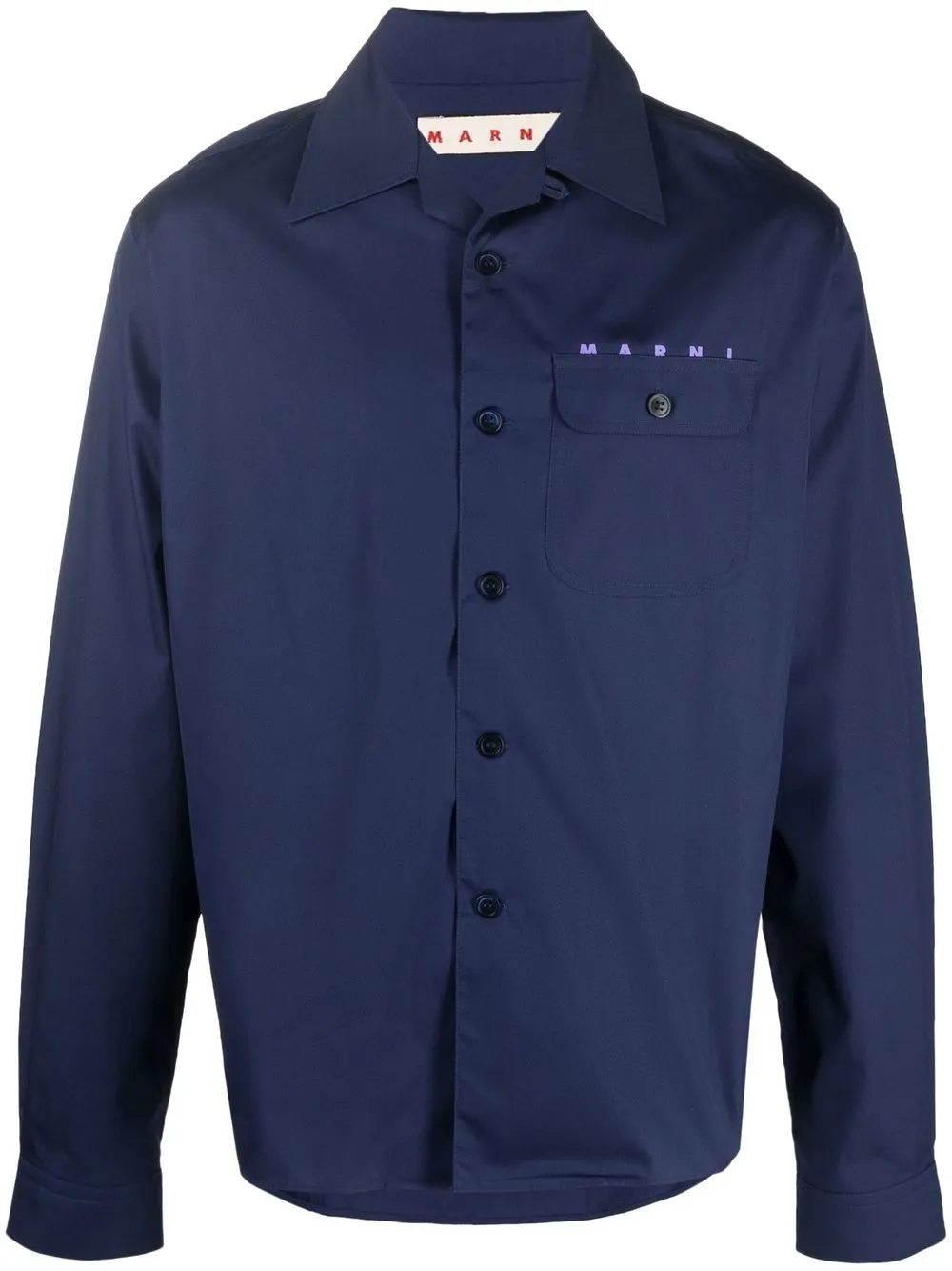 

Marni camisa con botones y logo estampado - Azul