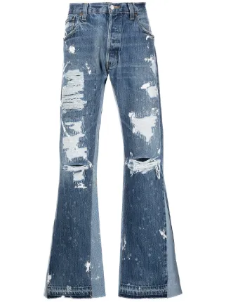 GALLERY DEPT. Indiana distressed-effect Flared Jeans - Farfetch