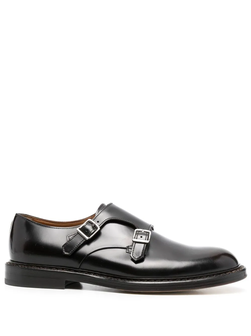 

Doucal's high-shine leather monk shoes - Brown