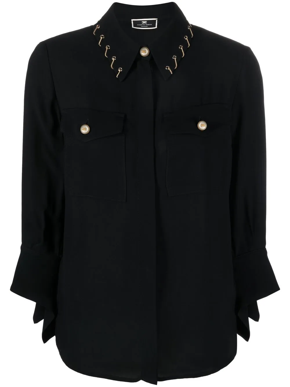 

Elisabetta Franchi eyelet-detail long-sleeve shirt - Black