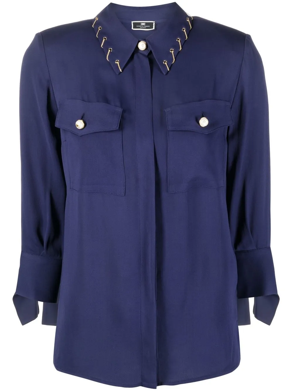 

Elisabetta Franchi camisa con detalle de ojales - Azul