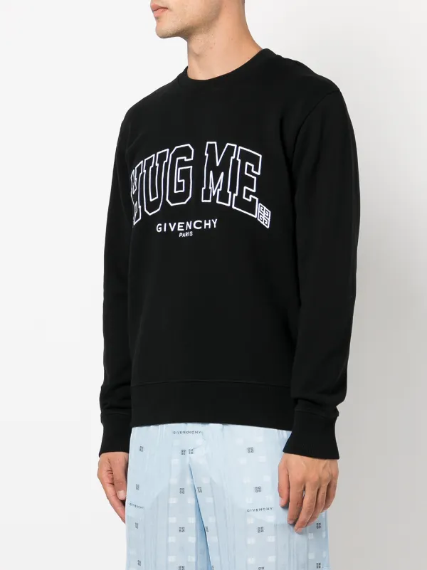 Givenchy embroidered-slogan Cotton Sweatshirt | Black