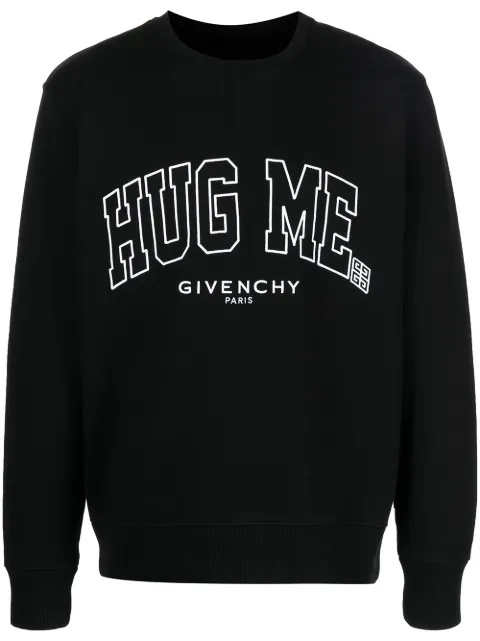 Givenchy embroidered-slogan cotton sweatshirt