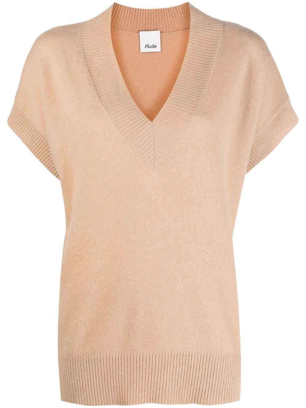 

Allude wool-cashmere V-neck top - Neutrals