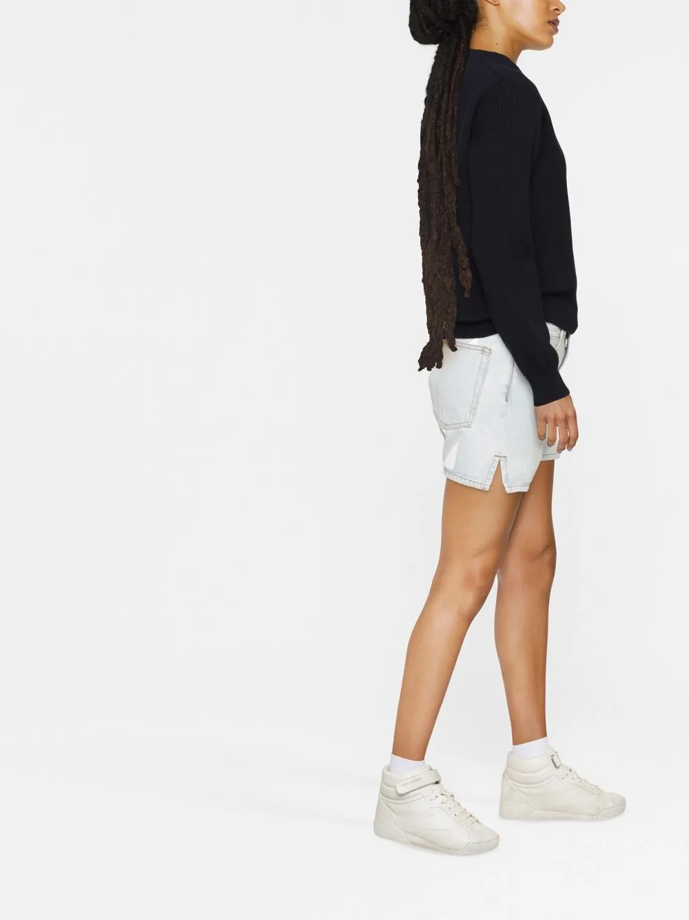  Golden Goose Distressed Long-sleeved Jumper - Blue 