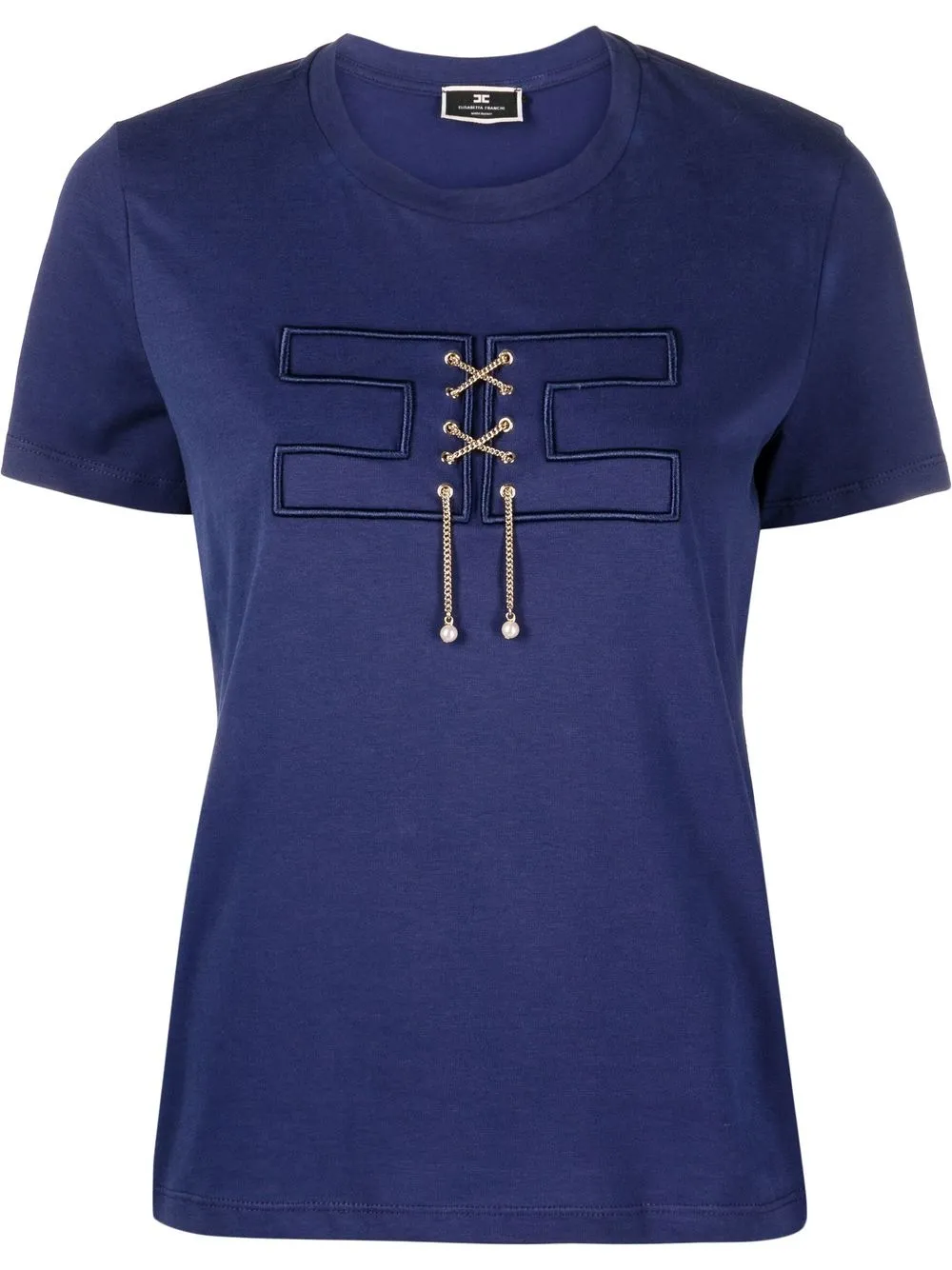 

Elisabetta Franchi logo-motif cotton T-Shirt - Blue